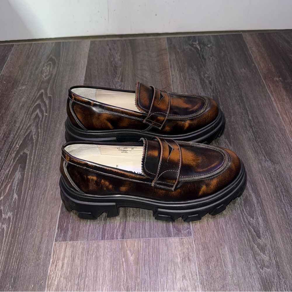 Women's Brown Leather penny Loafers Sz 8.5